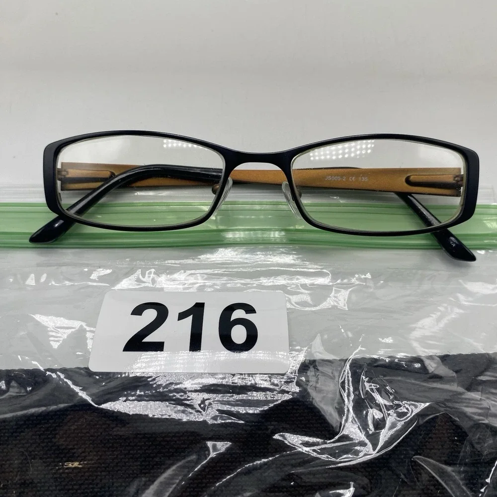 Jill Stuart Eyeglasses FRAMES ONLY JS005-2 50-17-135 Black Brown 216